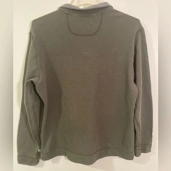 Tommy Bahama 1/4 Zip Pullover, Olive Green with Grey interior, Size Large - Picture 5 of 5